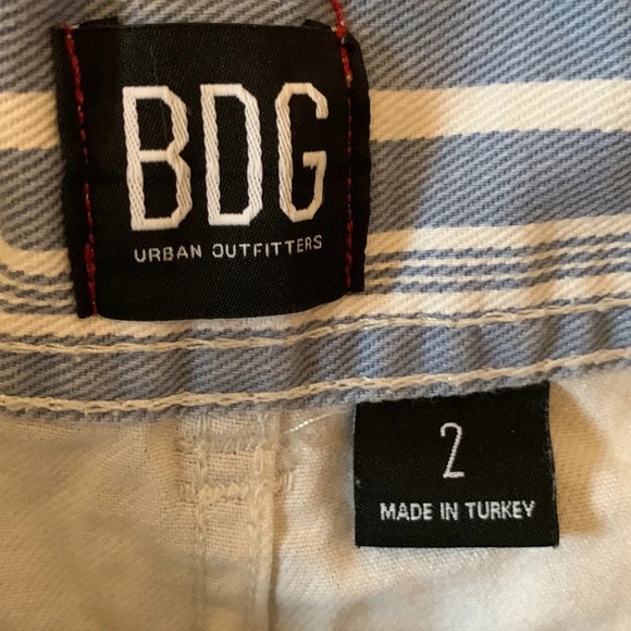 BDG Urban Outfitters Stripe Blue Denim Shorts - Picture 3 of 8